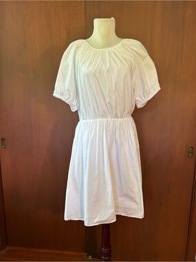 J. Crew White Cotton Dress with cut out